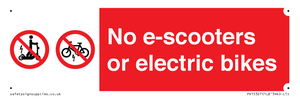 No e-scooters or electric bikes